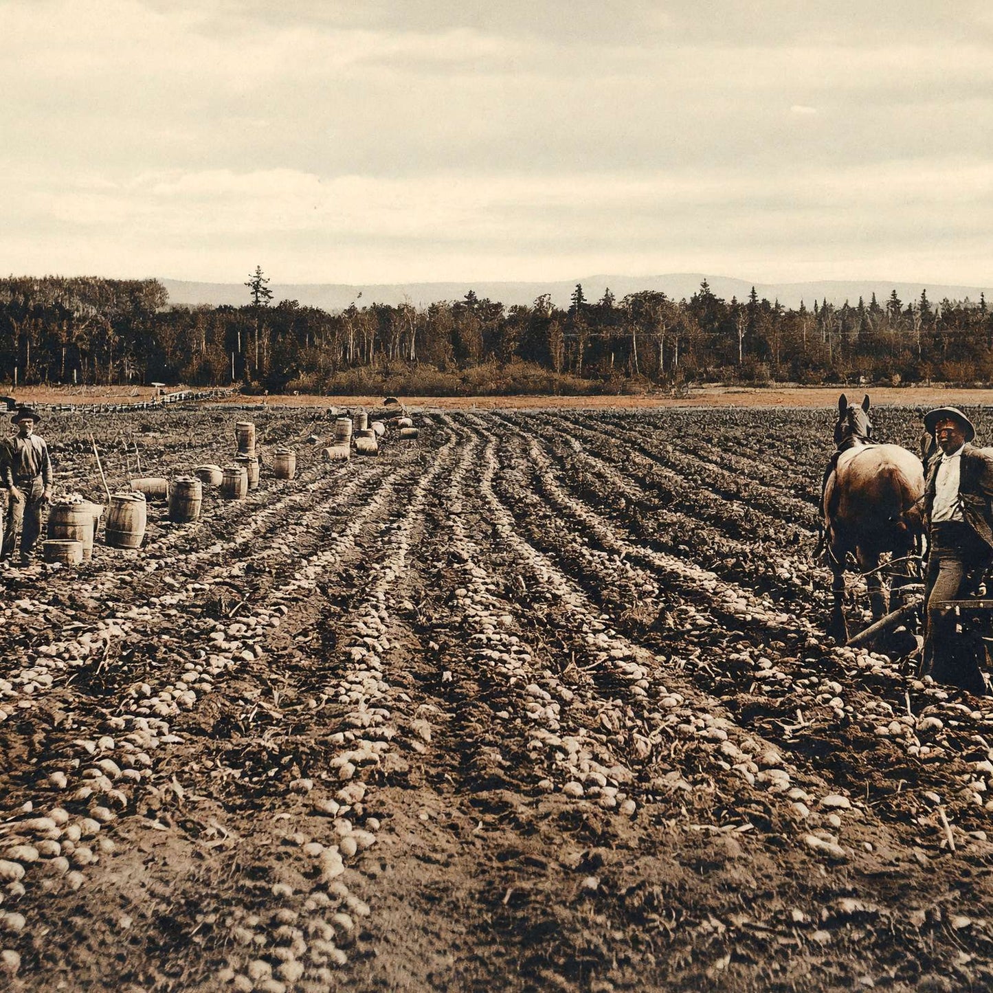 Potato Field Fort Fairfield Maine in 1905 Vintage Print (7 Sizes) - Acid Free