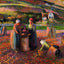 Potato Harvest 1893 Painting by Camille Pissarro Art Print (6 Sizes) - Restored