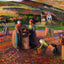 Potato Harvest 1893 Painting by Camille Pissarro Art Print (6 Sizes) - Restored