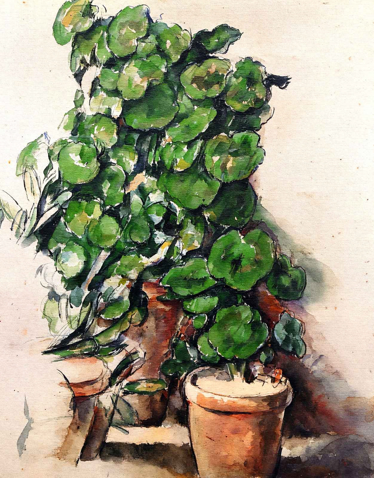 Pots of Geraniums Fine Art Print 1888 Painting by Paul Cezanne (6 Sizes)
