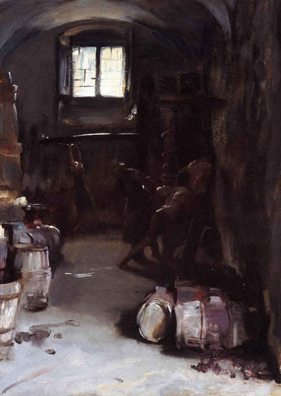 Pressing the Grapes Florentine Wine Cellar 1882 by Sargent Art Print (6 Sizes)