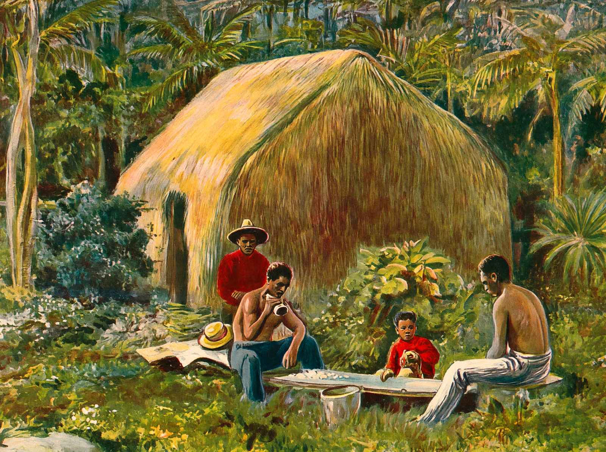 A Primitive Hawaiian Home in 1908 Vintage Print (7 Sizes) - High Quality