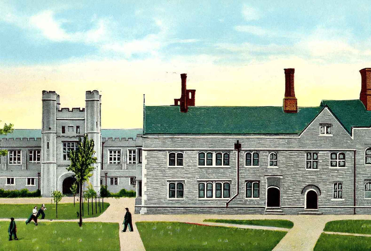 Princeton University New Gymnasium and New Little Hall 1910 Vintage Print