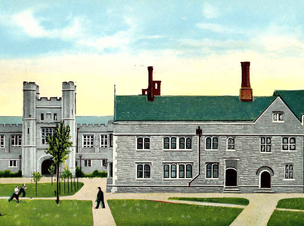 Princeton University New Gymnasium and New Little Hall 1910 Vintage Print