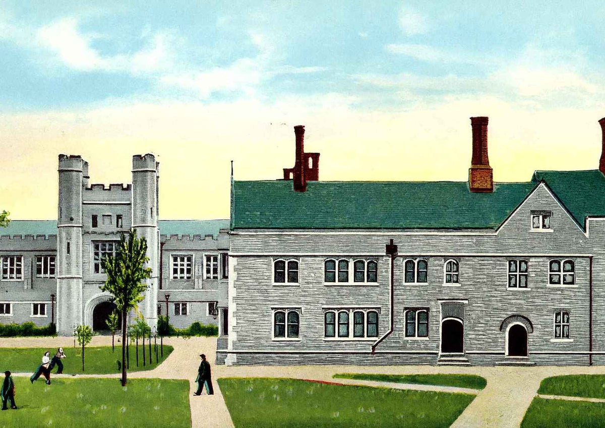 Princeton University New Gymnasium and New Little Hall 1910 Vintage Print