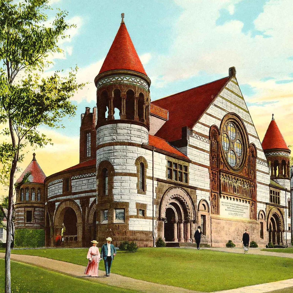 Princeton University Alexander Hall in 1910 Vintage Print (7 Sizes)