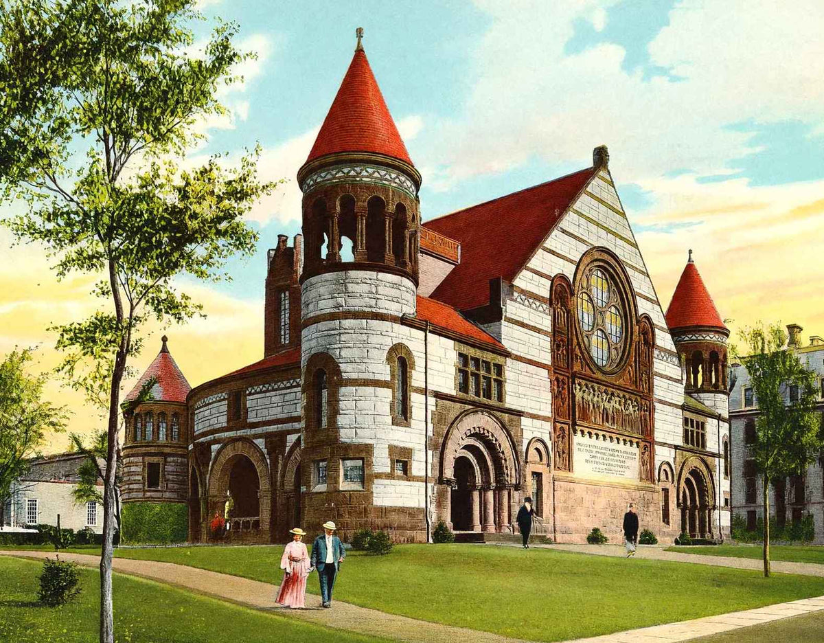 Princeton University Alexander Hall in 1910 Vintage Print (7 Sizes)
