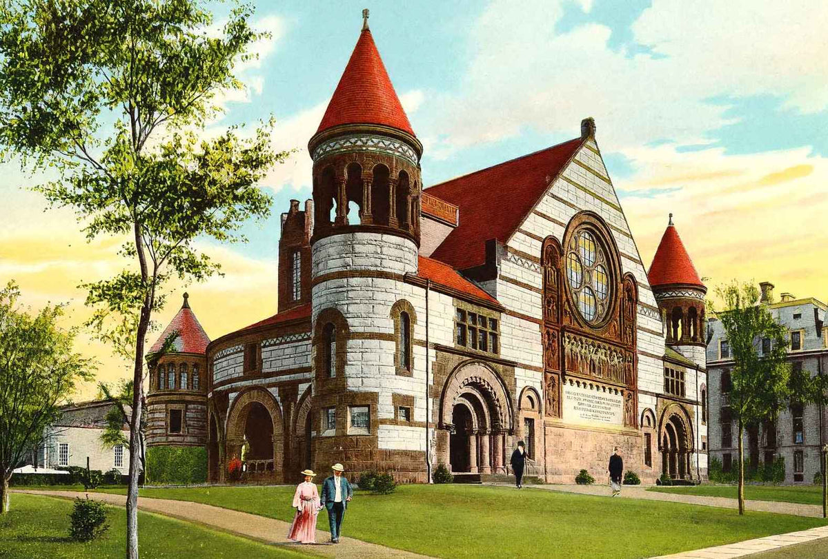 Princeton University Alexander Hall in 1910 Vintage Print (7 Sizes)