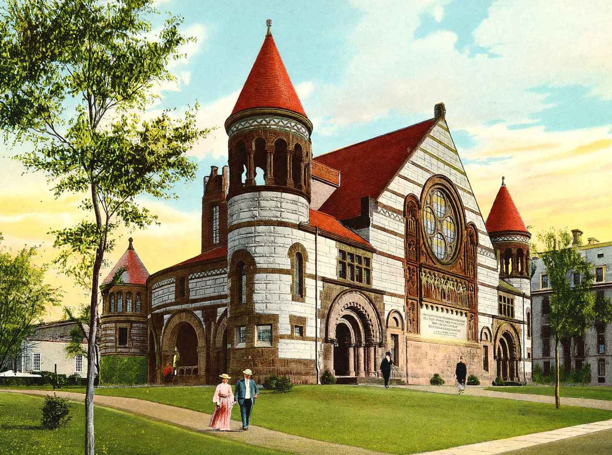 Princeton University Alexander Hall in 1910 Vintage Print (7 Sizes)