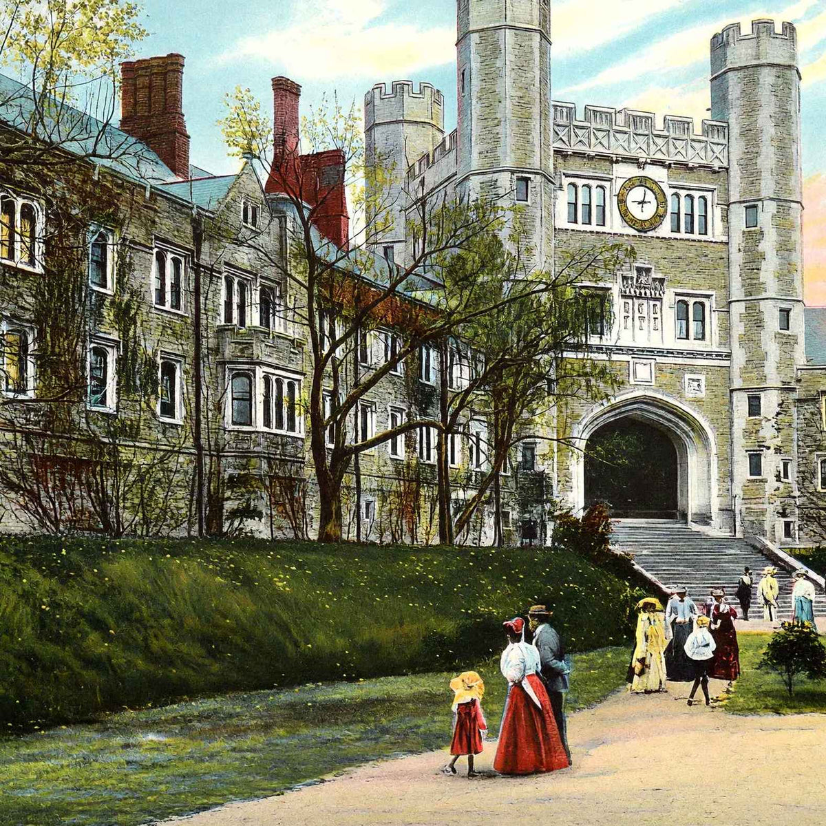 Princeton University Blair Hall in 1910 Vintage Print (7 Sizes) - Retouched