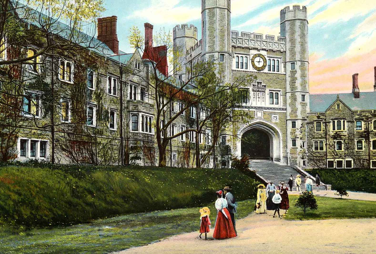 Princeton University Blair Hall in 1910 Vintage Print (7 Sizes) - Retouched