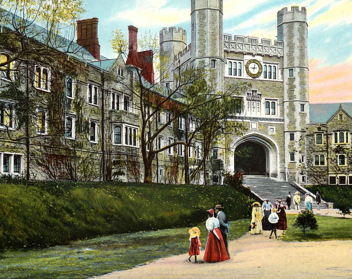 Princeton University Blair Hall in 1910 vintage print