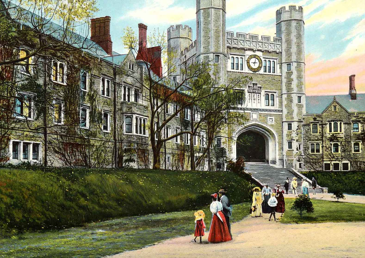 Princeton University Blair Hall in 1910 Vintage Print (7 Sizes) - Retouched