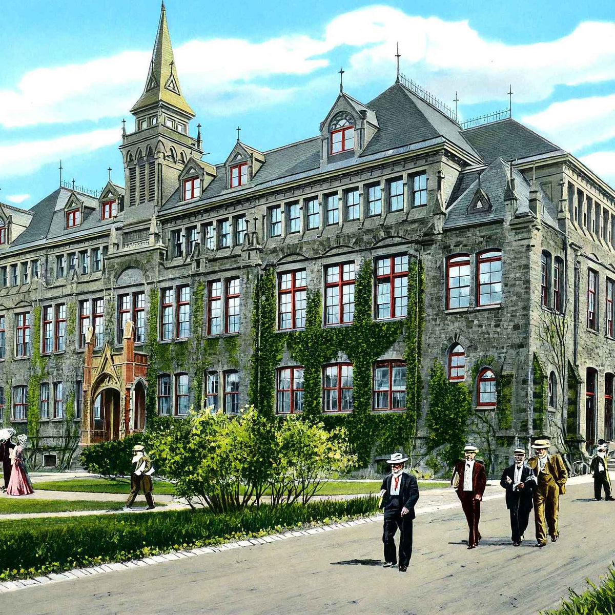 Princeton University Dickinson Hall in 1910 Vintage Print (7 Sizes) - Retouched