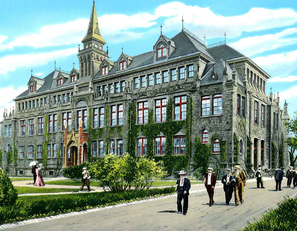 Princeton University Dickinson Hall in 1910 Vintage Print (7 Sizes) - Retouched