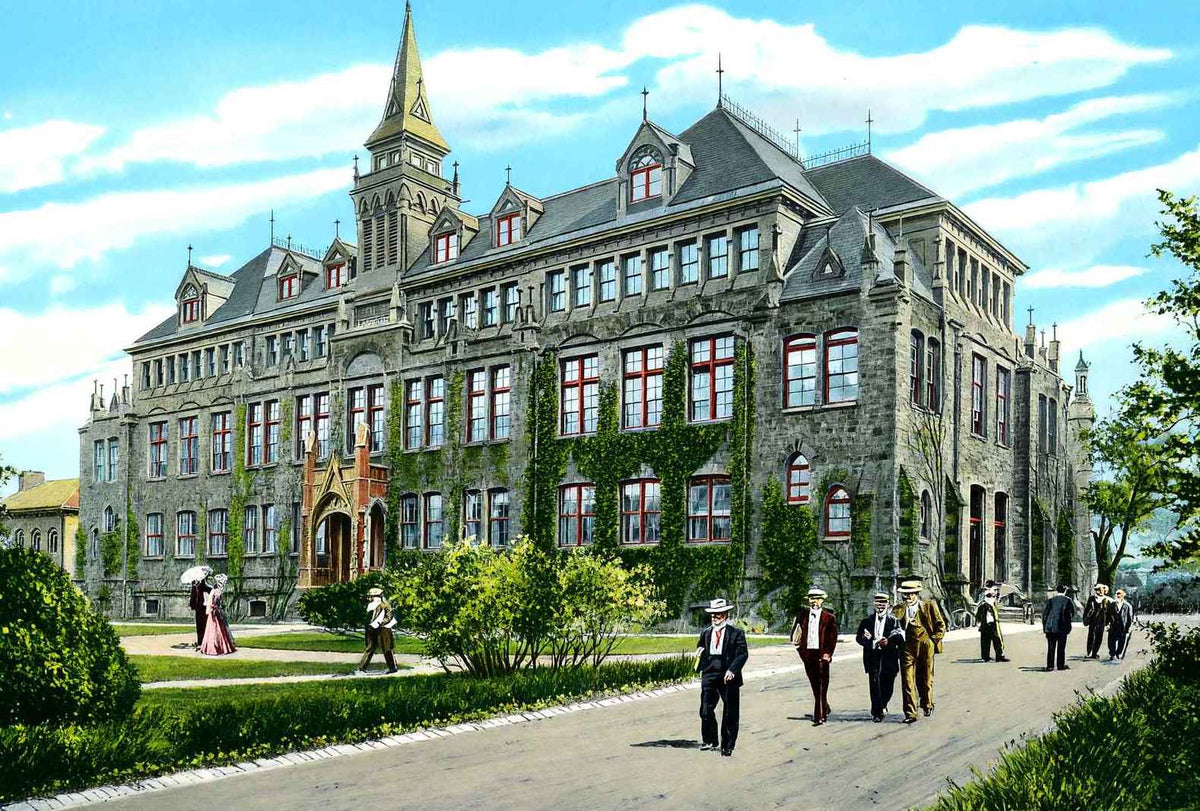 Princeton University Dickinson Hall in 1910 Vintage Print (7 Sizes) - Retouched