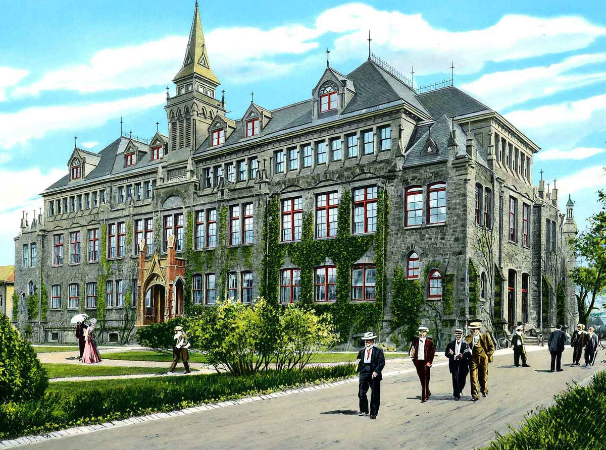 Princeton University Dickinson Hall in 1910 Vintage Print (7 Sizes) - Retouched