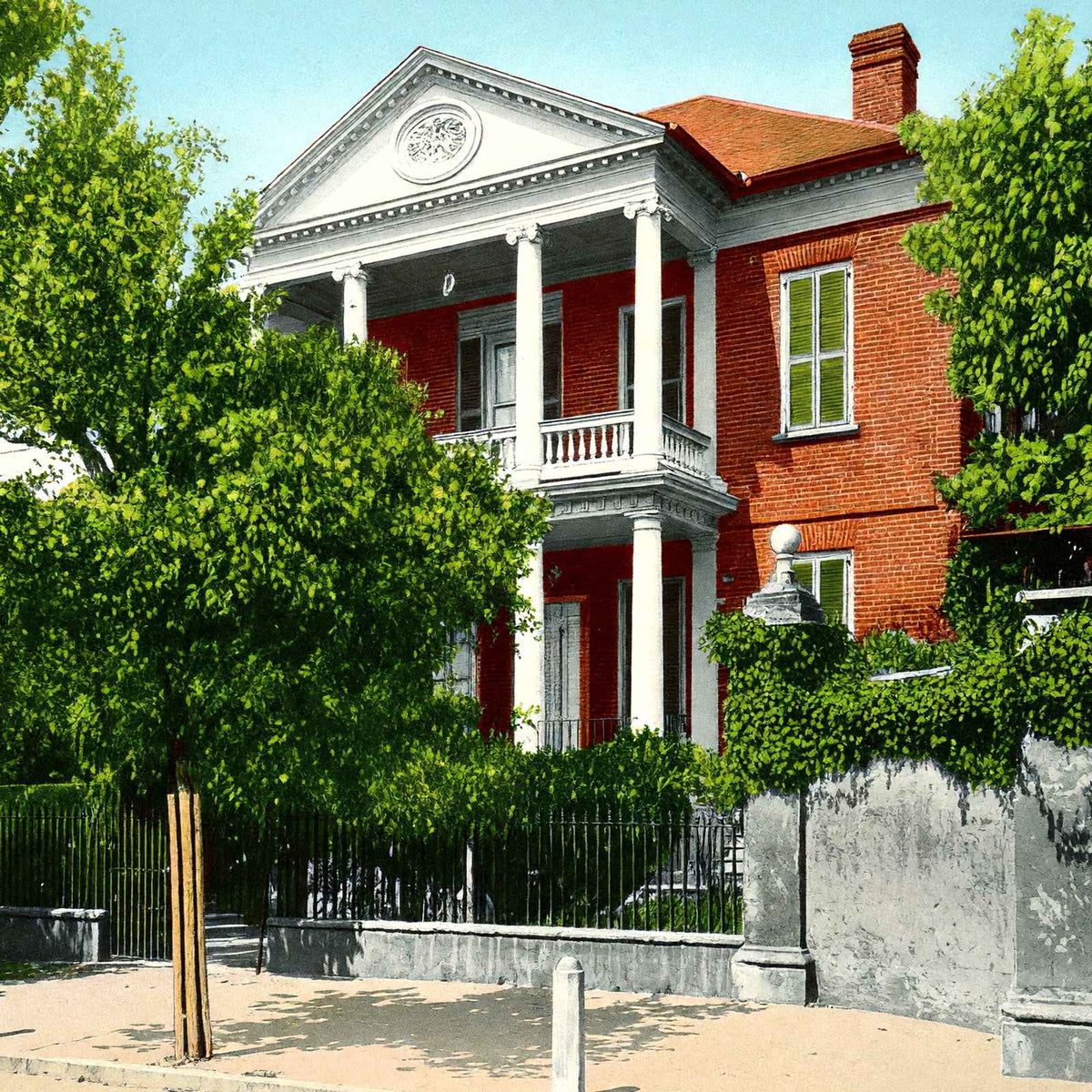 Pringle House Charleston in 1906 Vintage Print (7 Sizes) - Premium Print