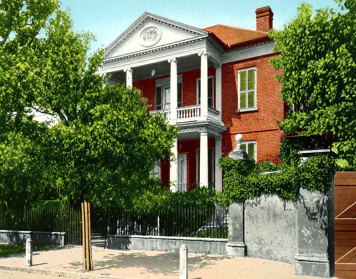 Pringle House Charleston in 1906 Vintage Print (7 Sizes) - Premium Print