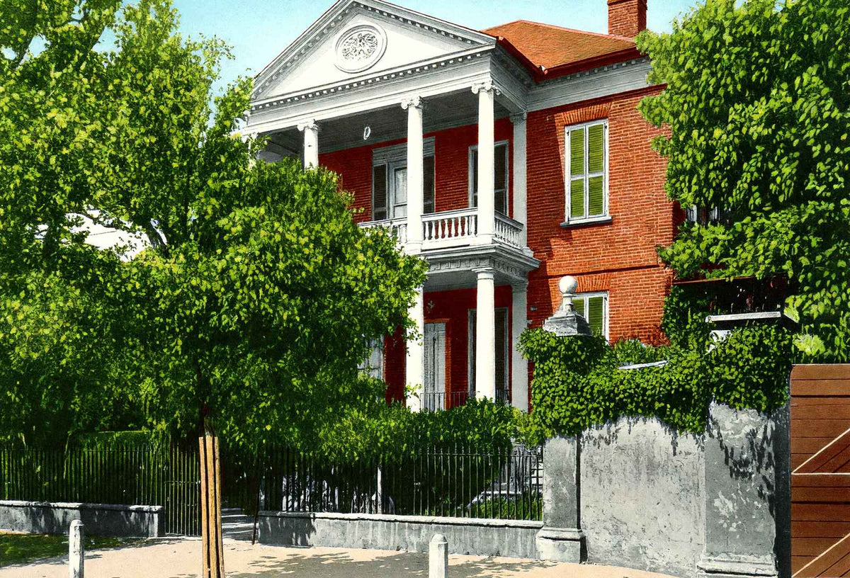 Pringle House Charleston in 1906 Vintage Print (7 Sizes) - Premium Print