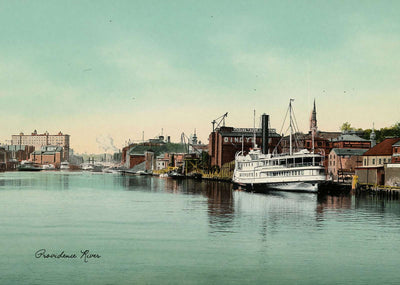 Providence River Providence RI Vintage Print (7 Sizes) - Reproduction