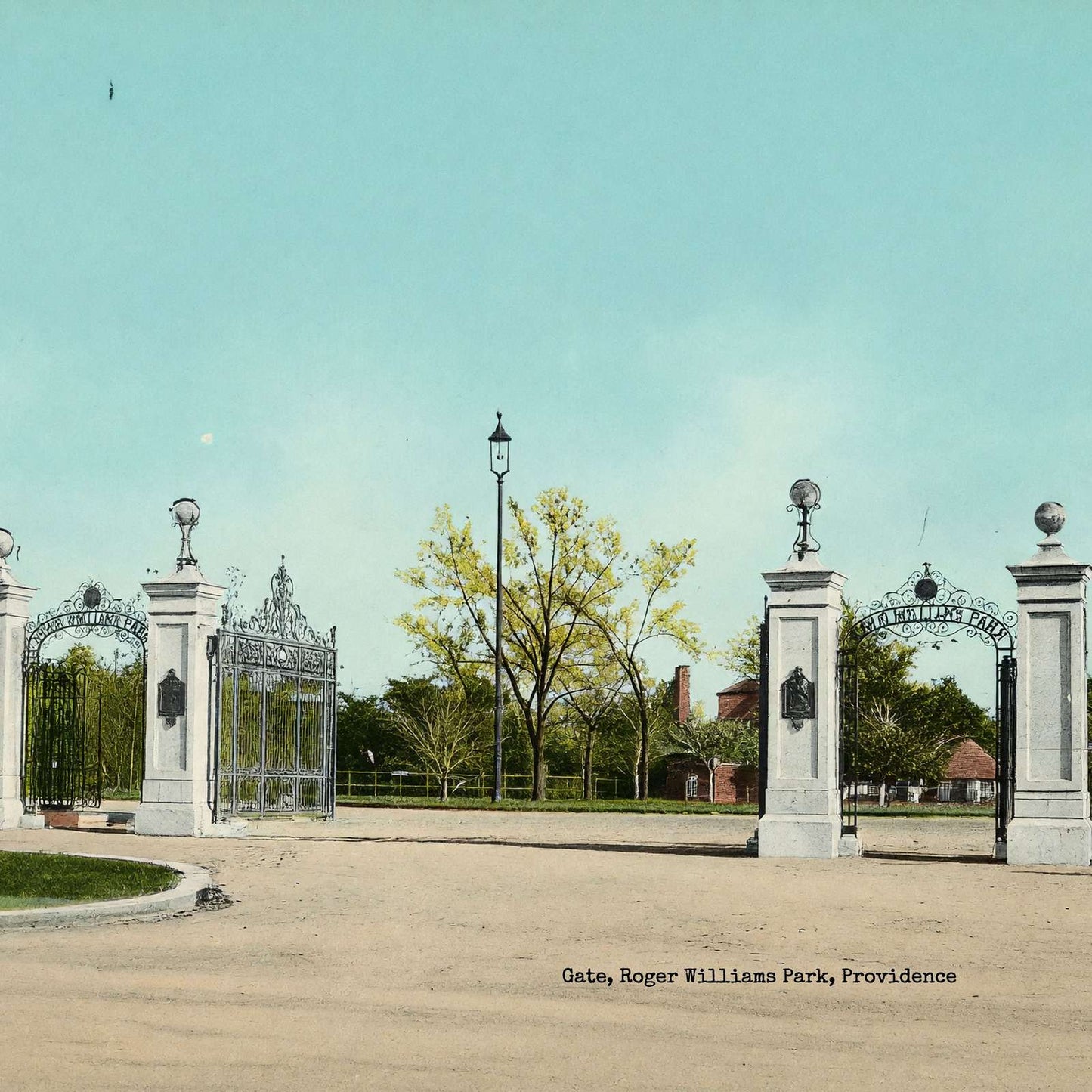 Gate Roger Williams Park Providence RI in 1908 Vintage Print (7 Sizes)