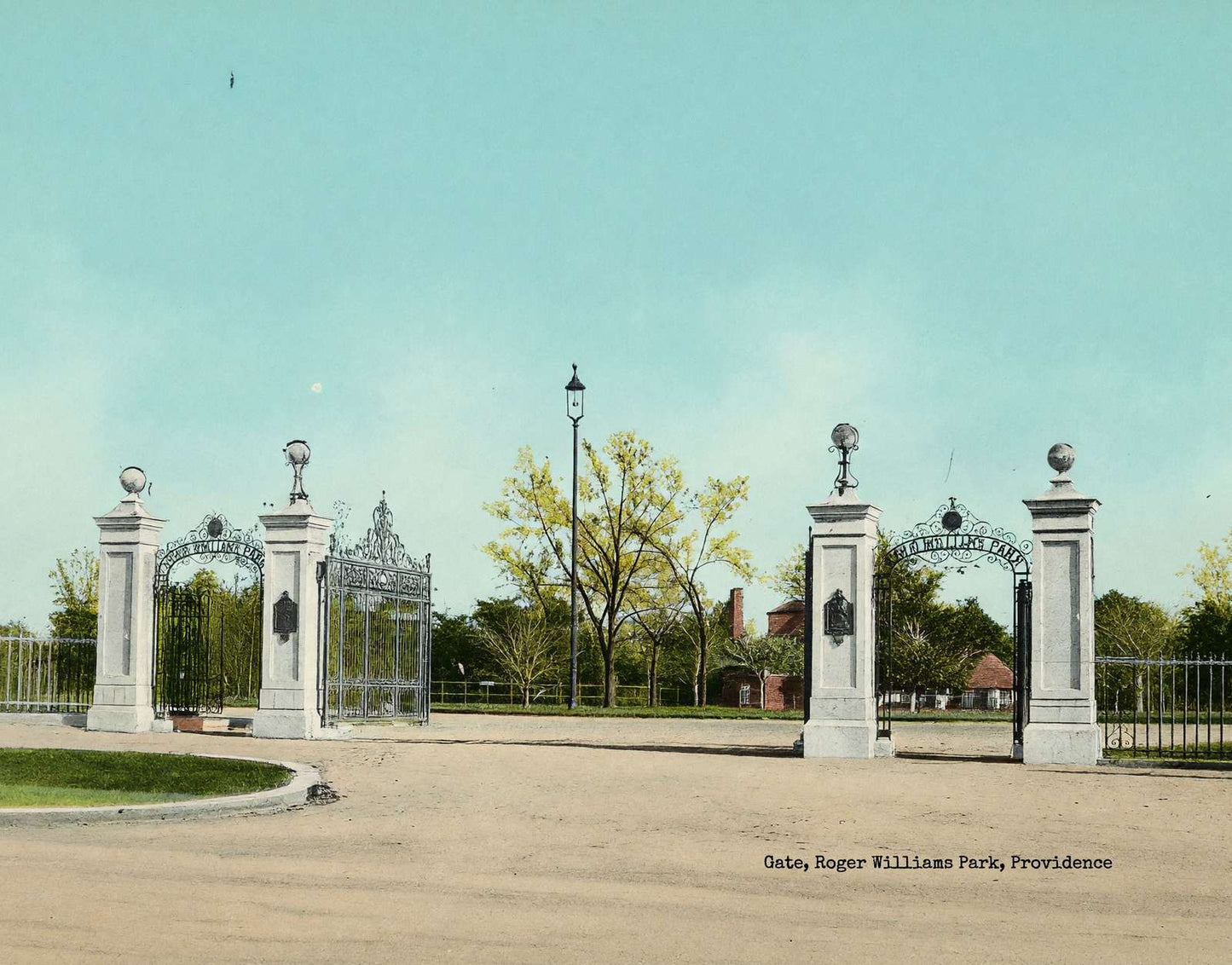 Gate Roger Williams Park Providence RI in 1908 Vintage Print (7 Sizes)