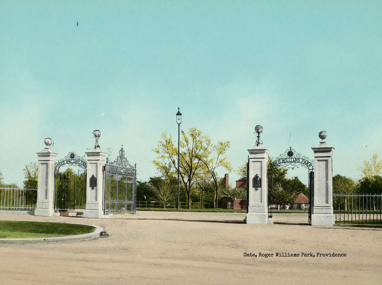 Gate Roger Williams Park Providence RI in 1908 Vintage Print (7 Sizes)