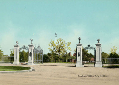 Gate Roger Williams Park Providence RI in 1908 Vintage Print (7 Sizes)