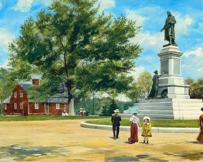 Betsy Williams Cottage and Roger in 1904 art print