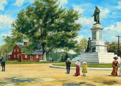 Betsy Williams Cottage and Roger Williams Statue Roger Art Print (7 Sizes)