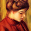 Profile of a Woman in a Red Blouse Art Print 1897 by Renoir (6 Sizes)
