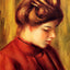 Profile of a Woman in a Red Blouse Art Print 1897 by Renoir (6 Sizes)