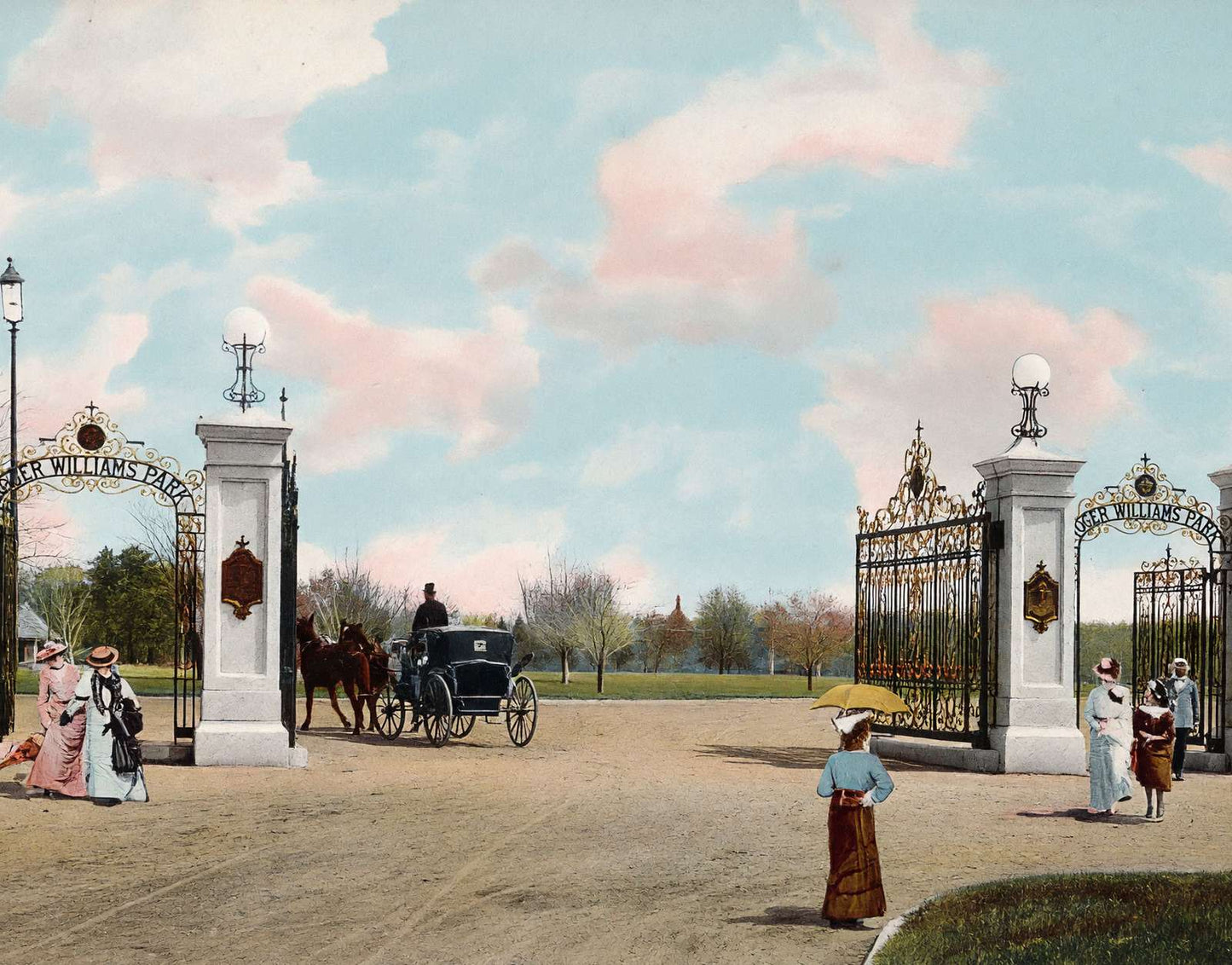 Gates Roger Williams Park Providence RI in 1904 Vintage Print (7 Sizes)