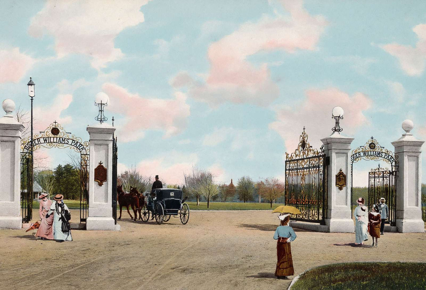 Gates Roger Williams Park Providence RI in 1904 Vintage Print (7 Sizes)