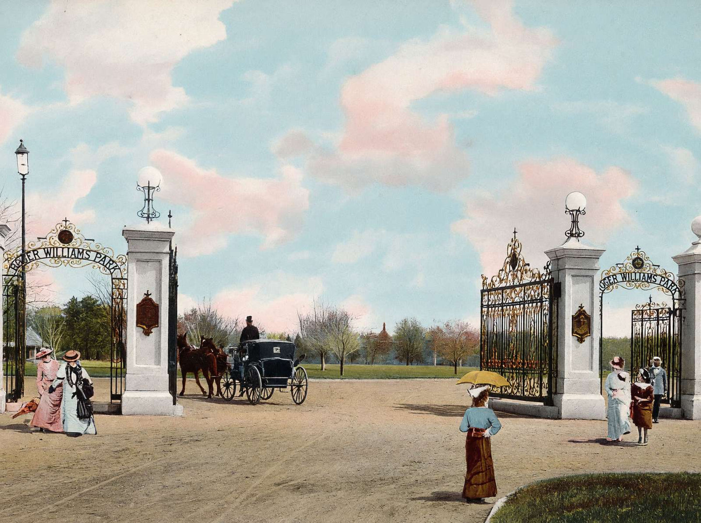 Gates Roger Williams Park Providence RI in 1904 Vintage Print (7 Sizes)