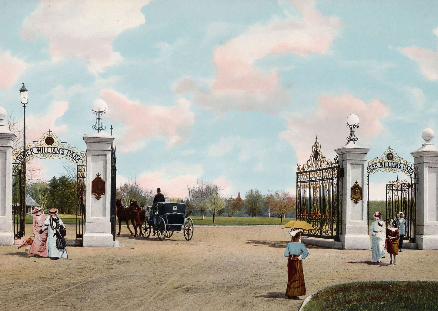 Gates Roger Williams Park Providence RI in 1904 Vintage Print (7 Sizes)