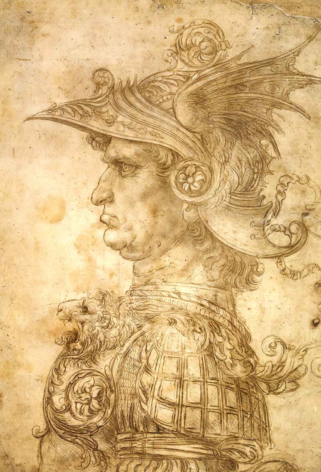 Profile of a Warrior in Helmet Art Print 1472 by Leonardo da Vinci (6 Sizes)