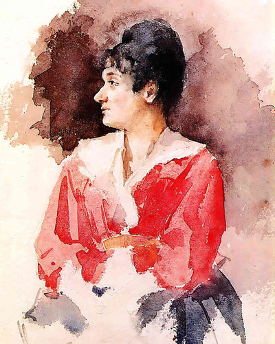 Profile of an Italian Woman Painting by Mary Cassatt 8x10" Art Print - Restored