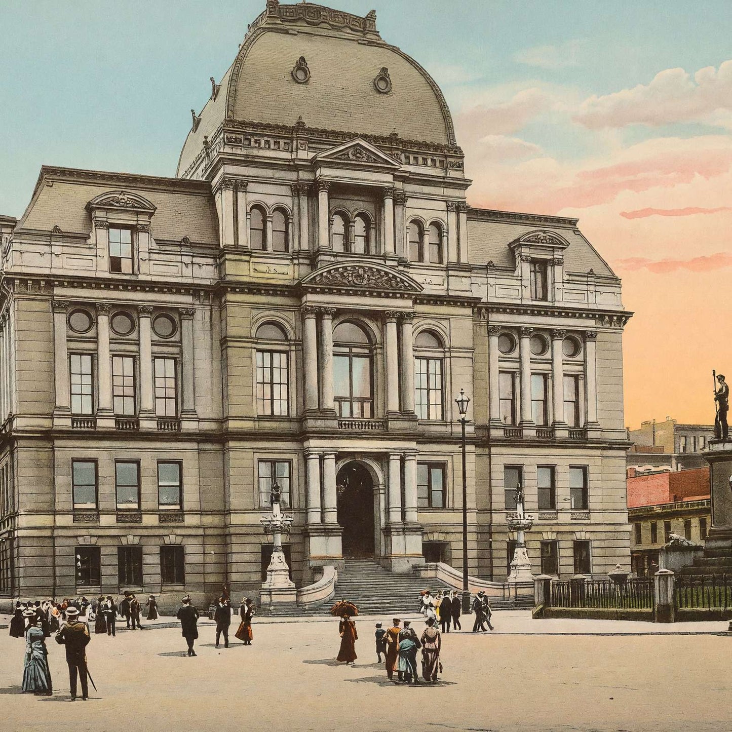 City Hall and Soldiers Monument Providence RI in 1904 Vintage Print (7 Sizes)
