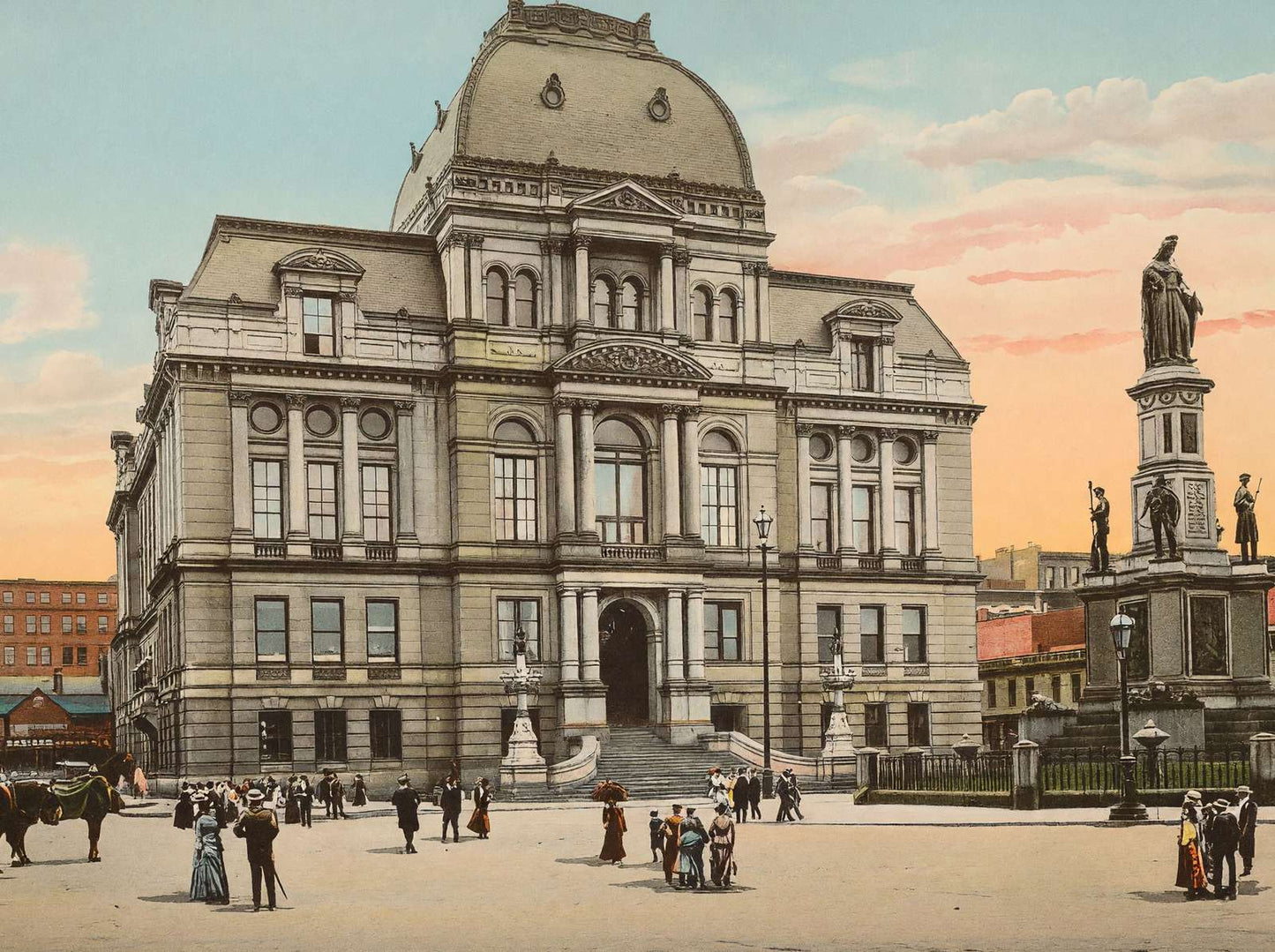 City Hall and Soldiers Monument Providence RI in 1904 Vintage Print (7 Sizes)
