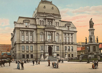 City Hall and Soldiers Monument Providence RI in 1904 Vintage Print (7 Sizes)