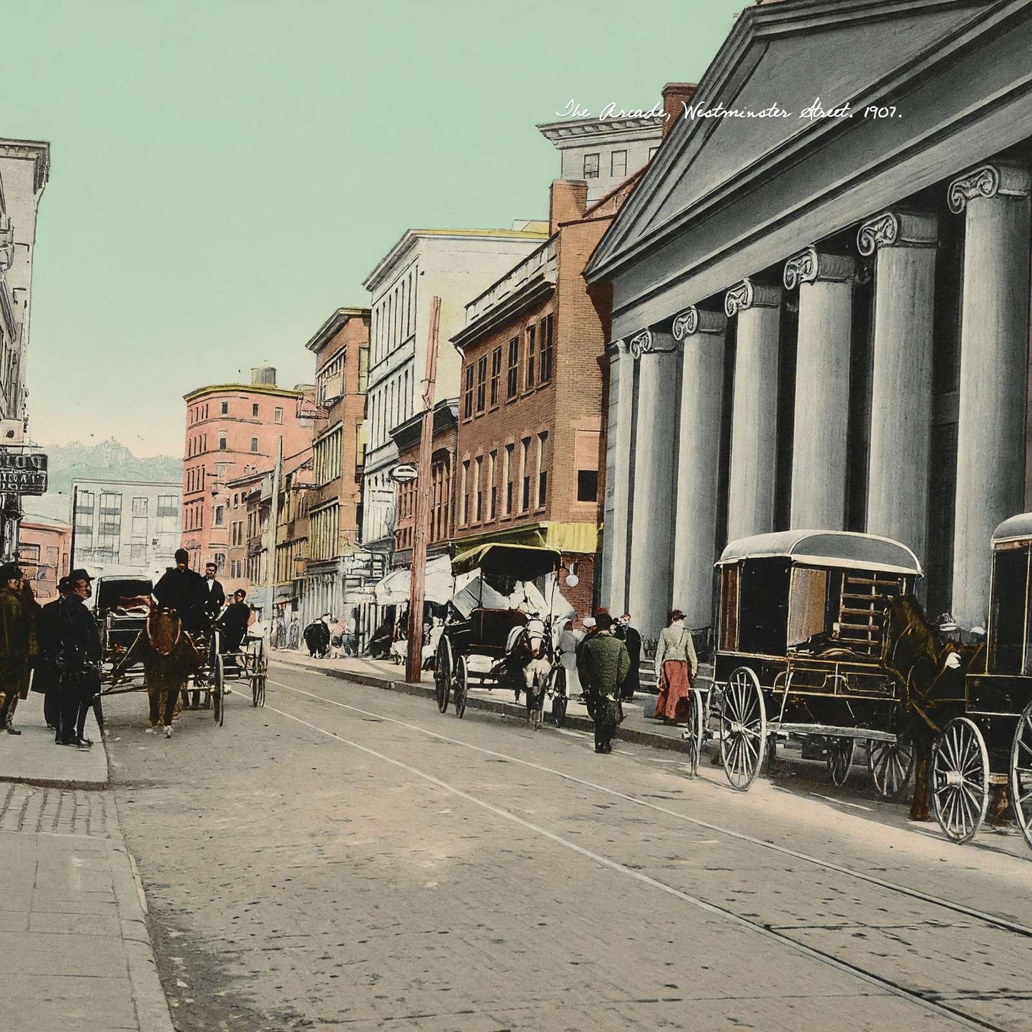 The Arcade Westminster Street Providence RI in 1907 Vintage Print (7 Sizes)