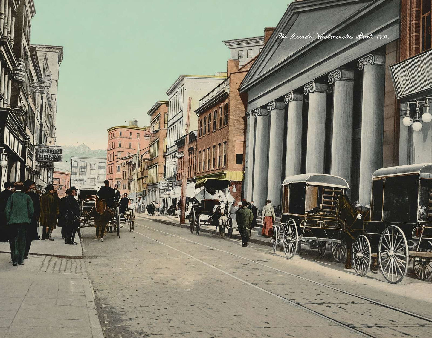 The Arcade Westminster Street Providence RI in 1907 Vintage Print (7 Sizes)