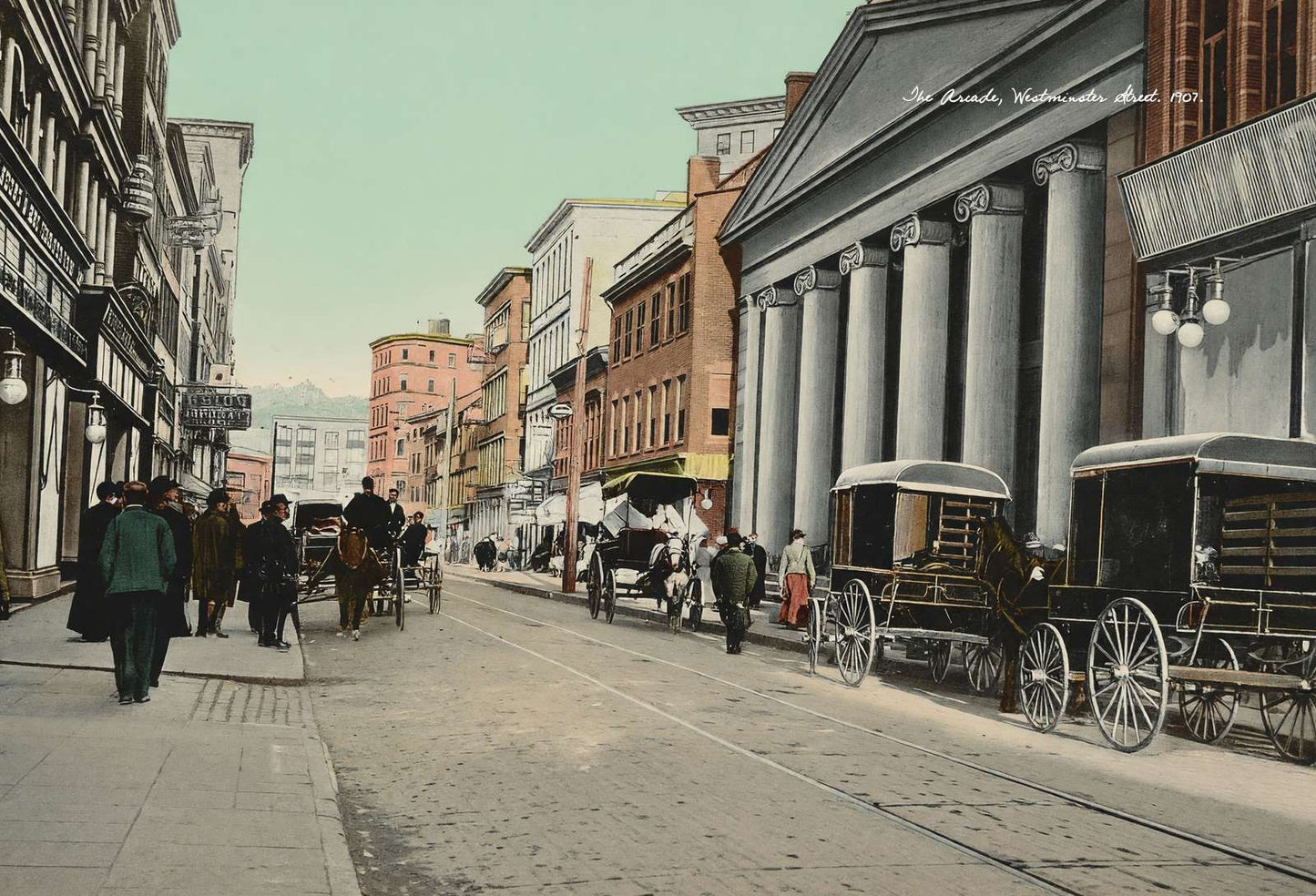 The Arcade Westminster Street Providence RI in 1907 Vintage Print (7 Sizes)