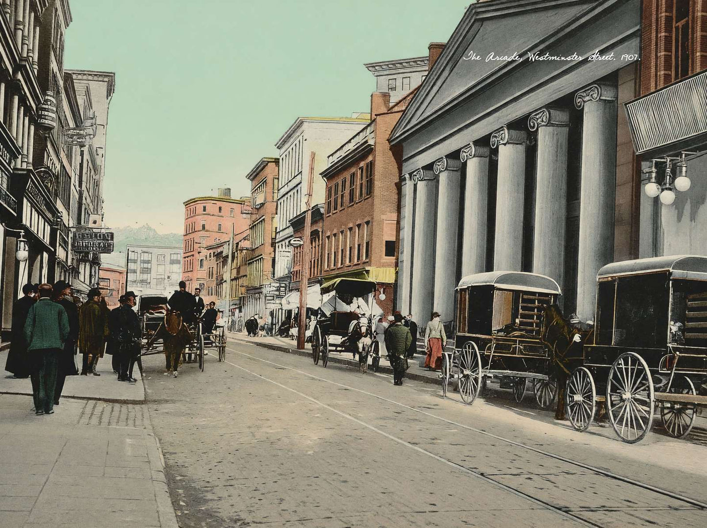 The Arcade Westminster Street Providence RI in 1907 Vintage Print (7 Sizes)
