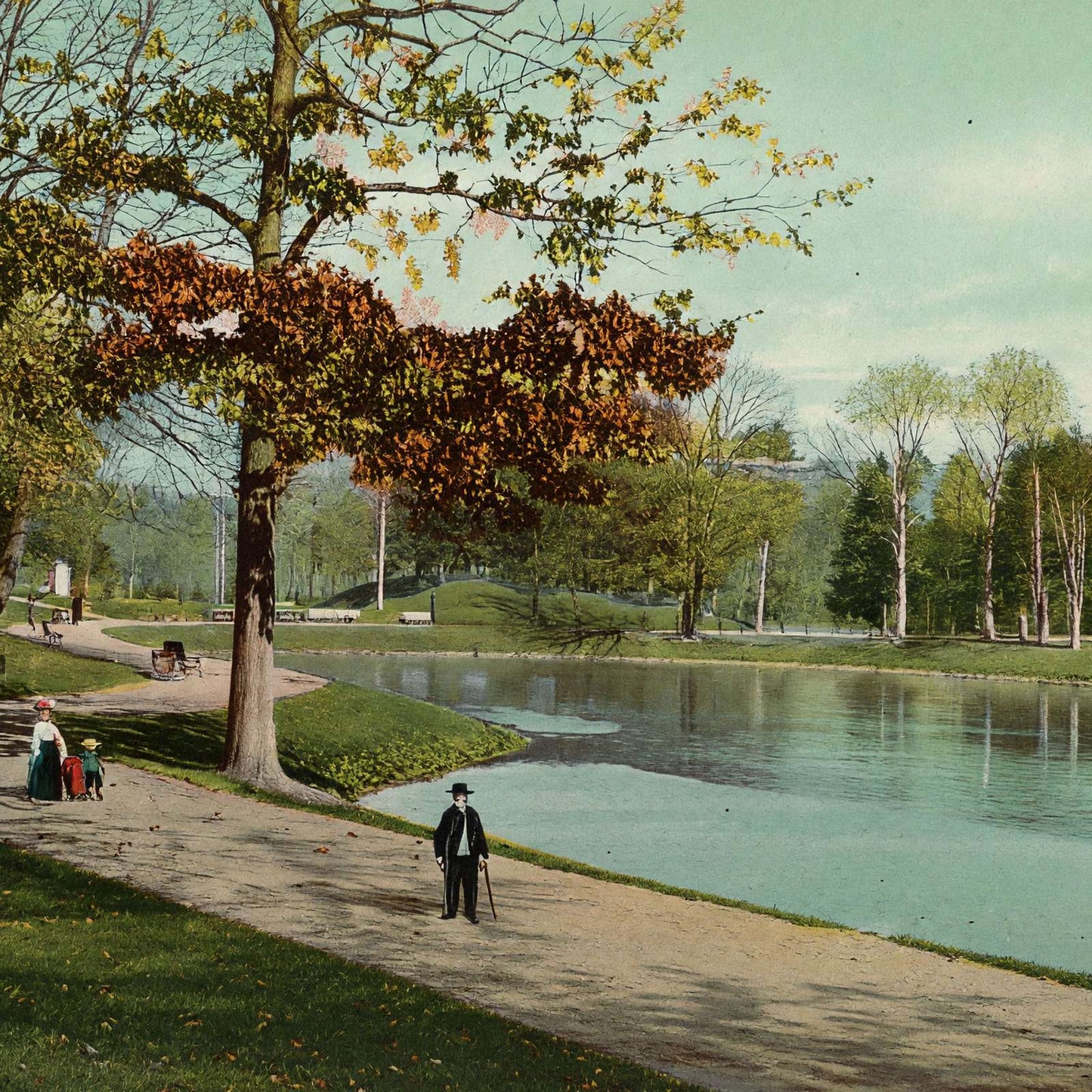 The Lake Roger Williams Park Providence RI in 1907 Vintage Print (7 Sizes)