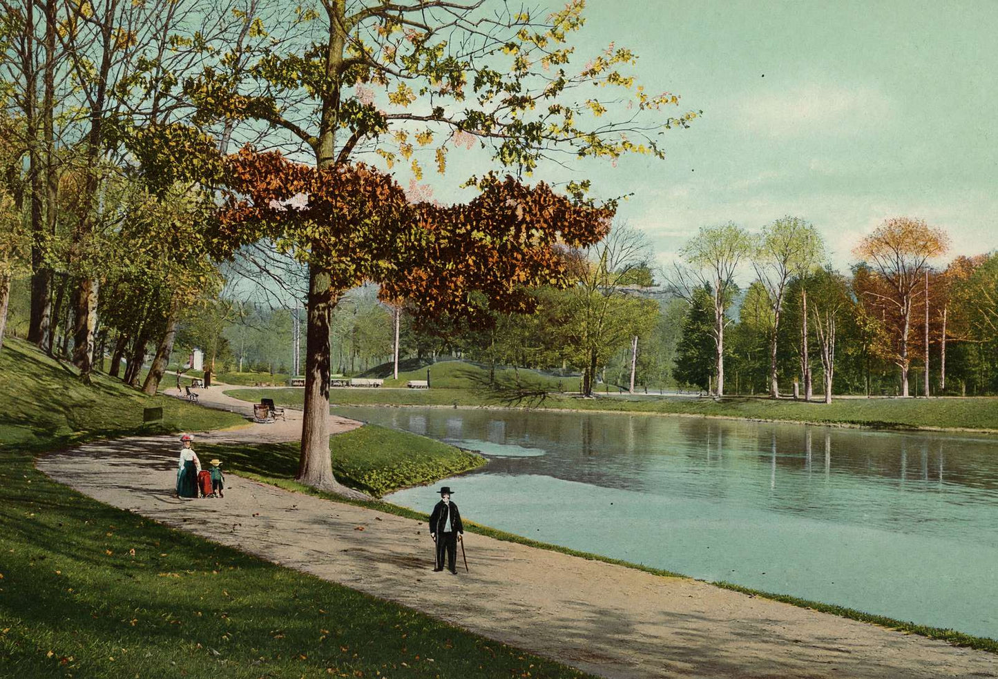 The Lake Roger Williams Park Providence RI in 1907 Vintage Print (7 Sizes)