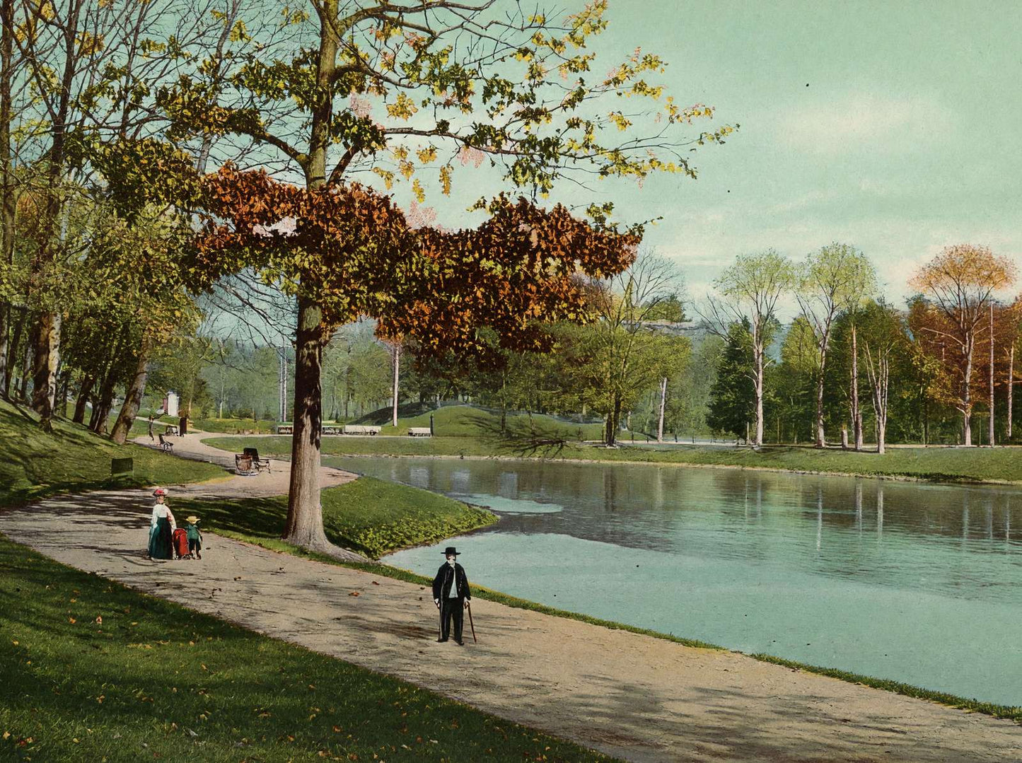 The Lake Roger Williams Park Providence RI in 1907 Vintage Print (7 Sizes)
