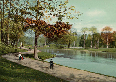 The Lake Roger Williams Park Providence RI in 1907 Vintage Print (7 Sizes)